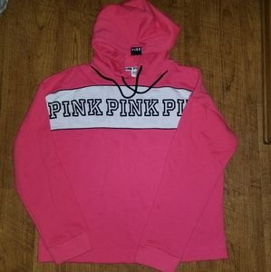 NWOT VS Pink Hoodie Neon Red sz M